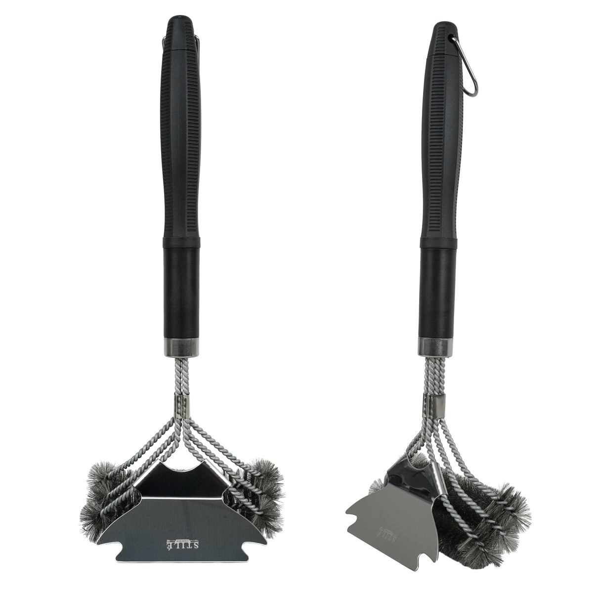 SPAZZOLA BBQ CON DOPPIA TESTINA IN ACCIAIO INOX