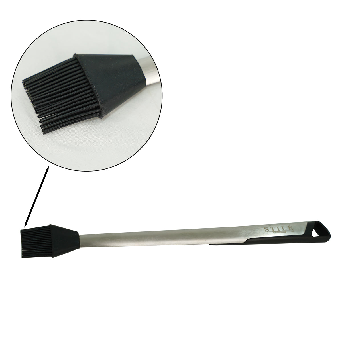 PENNELLO PER BBQ IN ACCIAIO INOSSIDABILE E SILICONE