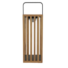LAMPADA DA ESTERNO SOLARE/RICARICABILE IN ACCIAIO E TEAK - (TAGLIA L)