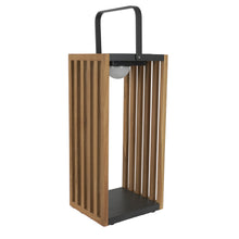 LAMPADA DA ESTERNO SOLARE/RICARICABILE IN ACCIAIO E TEAK - (TAGLIA L)