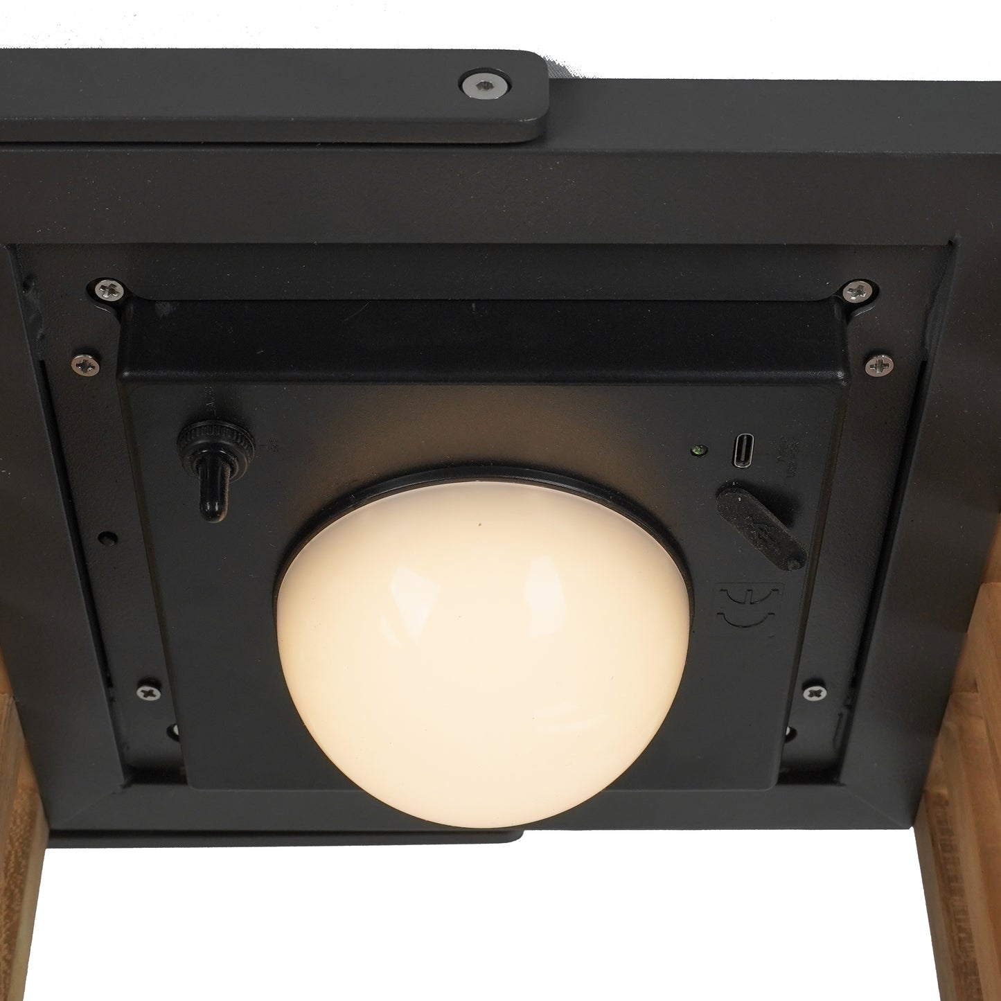 LAMPADA DA ESTERNO SOLARE/RICARICABILE IN ACCIAIO E TEAK - (TAGLIA L)