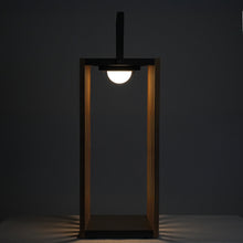 LAMPADA DA ESTERNO SOLARE/RICARICABILE IN ACCIAIO E TEAK - (TAGLIA L)
