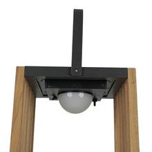 LAMPADA DA ESTERNO SOLARE/RICARICABILE IN ACCIAIO E TEAK - (TAGLIA S)