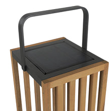 LAMPADA DA ESTERNO SOLARE/RICARICABILE IN ACCIAIO E TEAK - (TAGLIA S)
