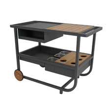 CARRELLO MULTIUSO DA ESTERNO IN ALLUMINIO E TEAK - TROLLEY