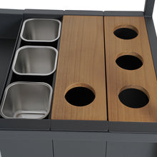 CARRELLO MULTIUSO DA ESTERNO IN ALLUMINIO E TEAK - TROLLEY